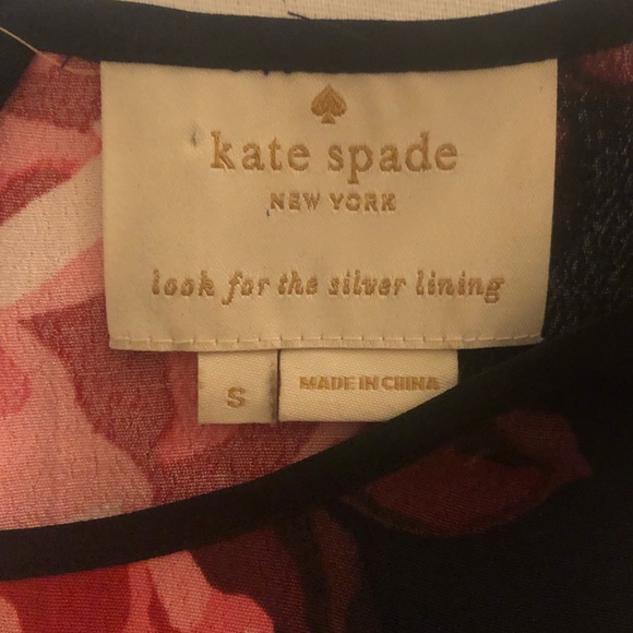 KATE SPADE LONG SLEEVE RUFFLE ROSE DRESS. - Picture 8 of 10